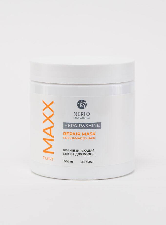 MAXX Point Реанимирующая маска для волос с гиалур.кислотой и коллагеном Repair&Shine, 500  мл